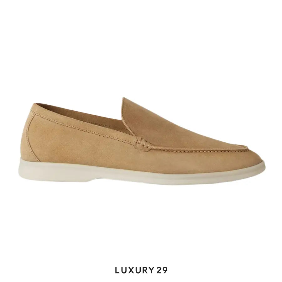 Loro Piana Summer Walk Loafer Suede Light Wood Smoke