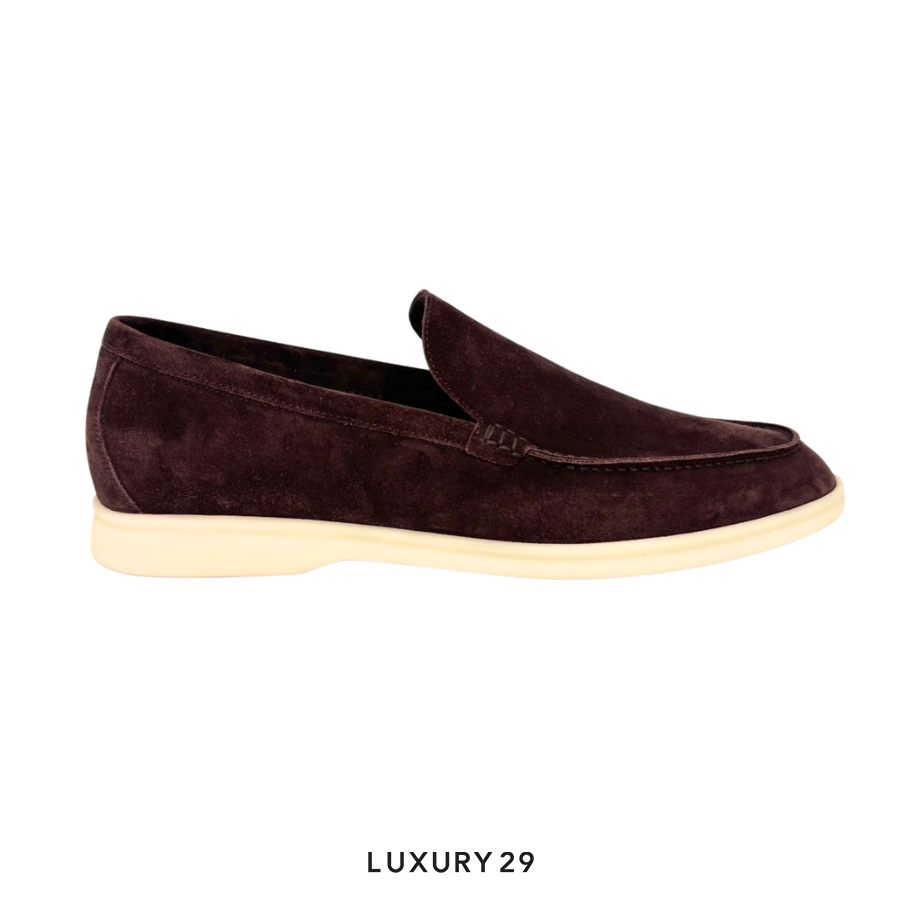 Loro Piana Summer Walk Loafer Suede Very Dark Maroon LORO PIANA