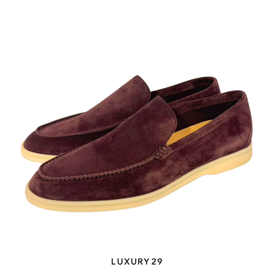 Loro Piana Summer Walk Loafer Suede Very Dark Maroon LORO PIANA
