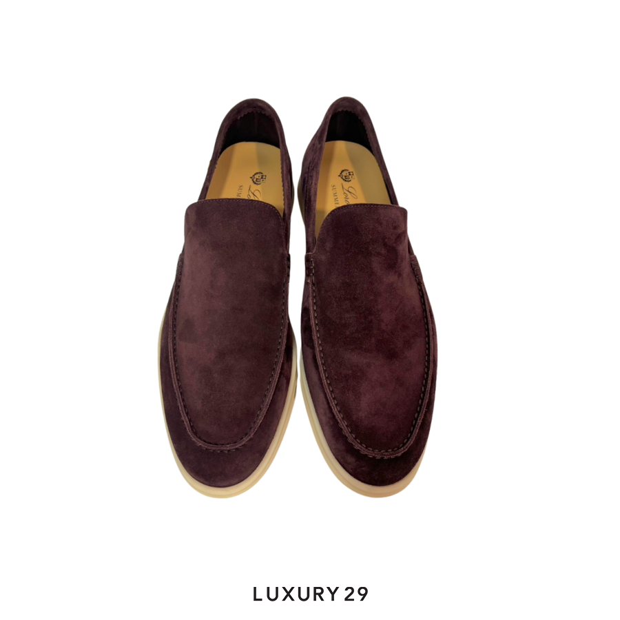 Loro Piana Summer Walk Loafer Suede Very Dark Maroon LORO PIANA