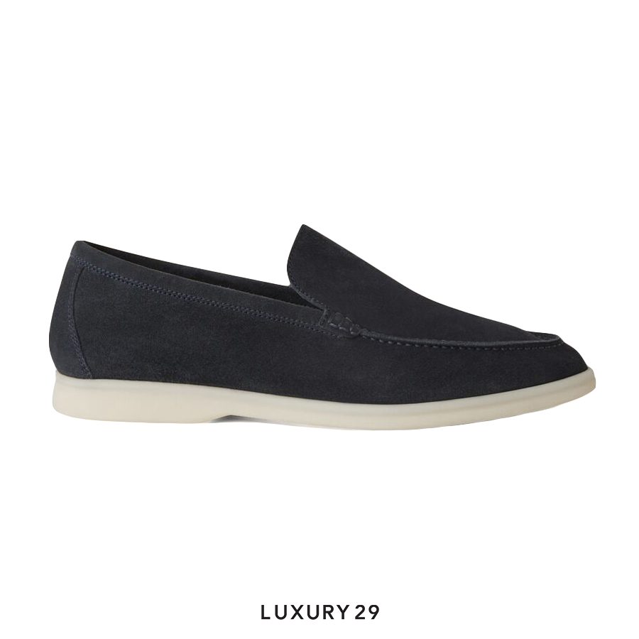Loro Piana Summer Walk Loafers Suede Classic Blue LORO PIANA
