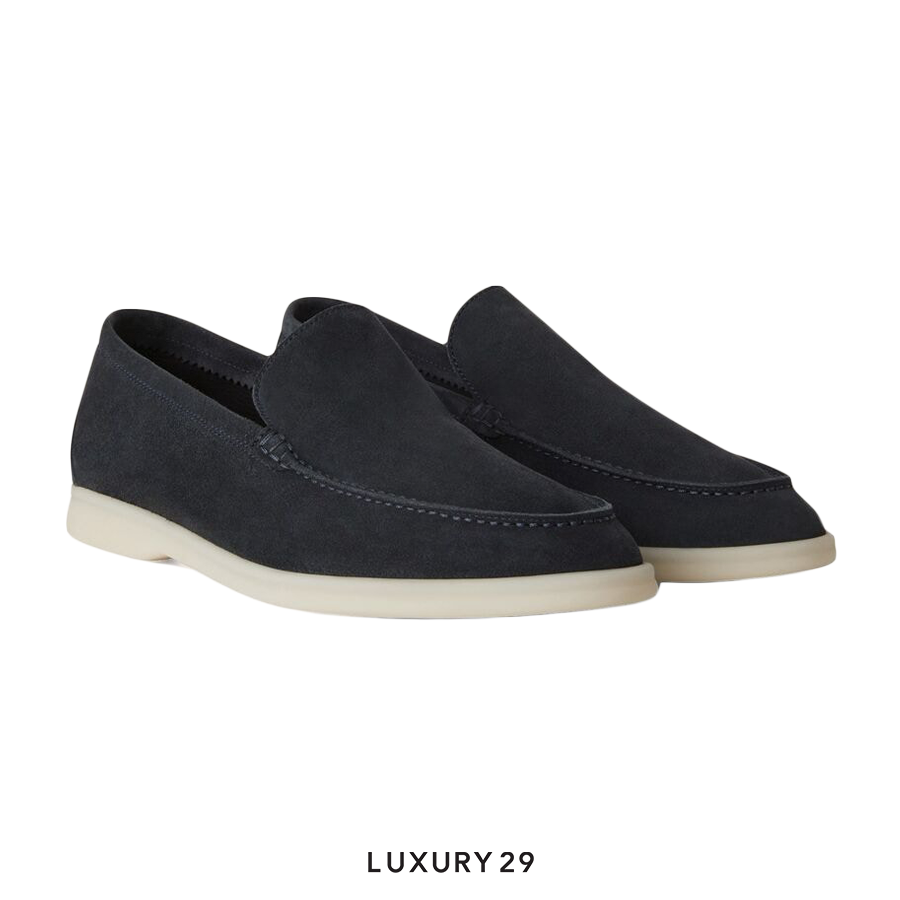 Loro Piana Summer Walk Loafers Suede Classic Blue LORO PIANA