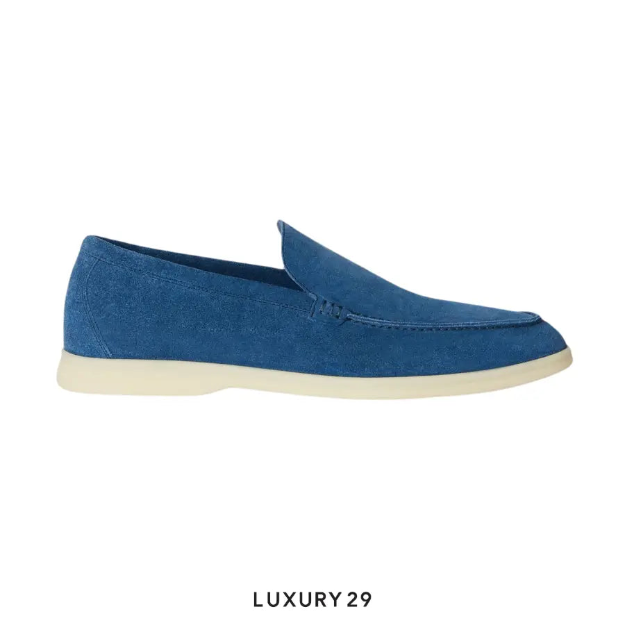 Loro Piana Summer Walk Loafers Suede Cobalt Ink