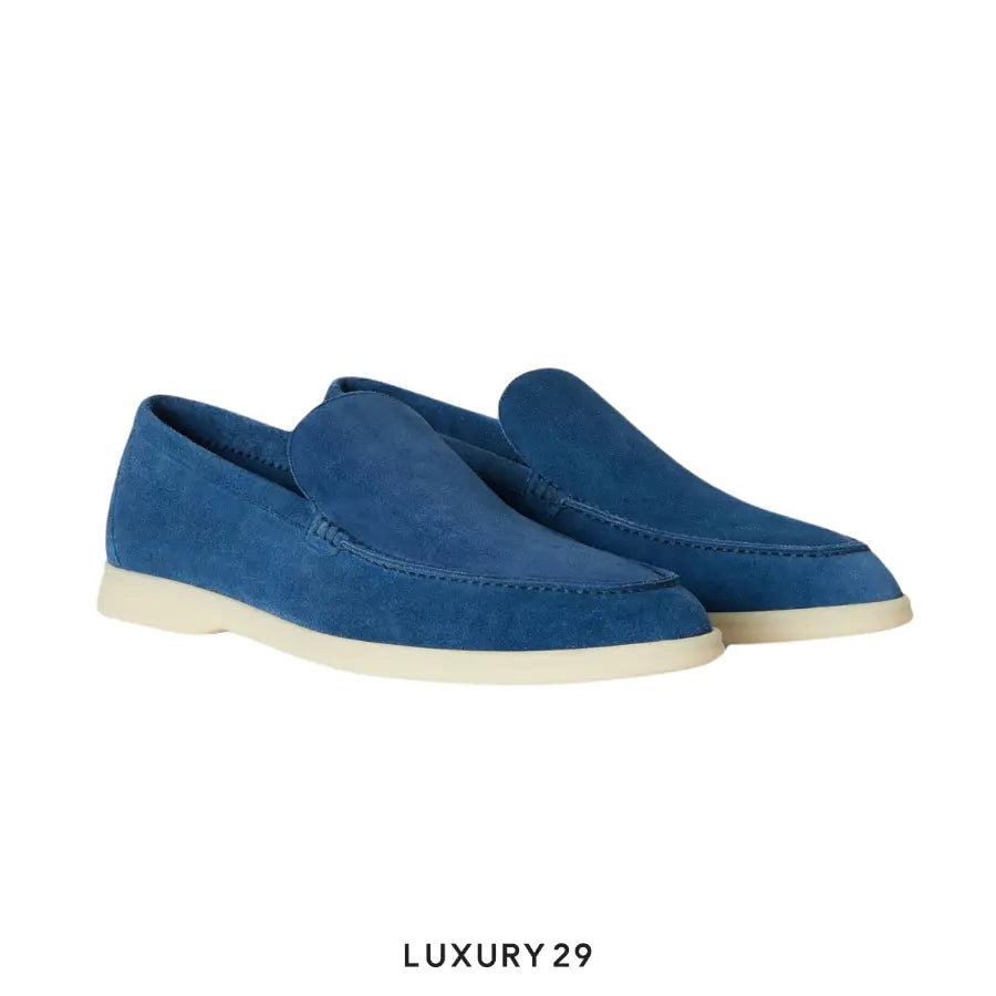 Loro Piana Summer Walk Loafers Suede Cobalt Ink LORO PIANA