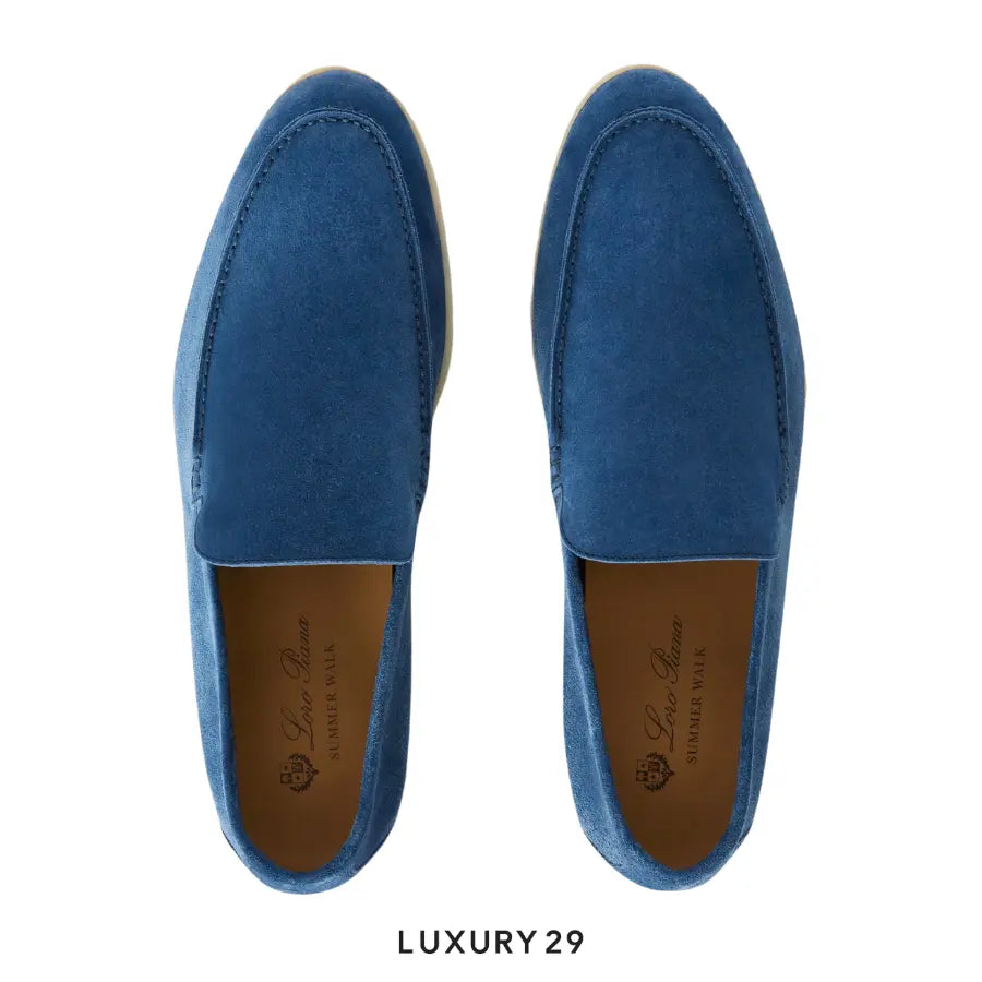 Loro Piana Summer Walk Loafers Suede Cobalt Ink LORO PIANA