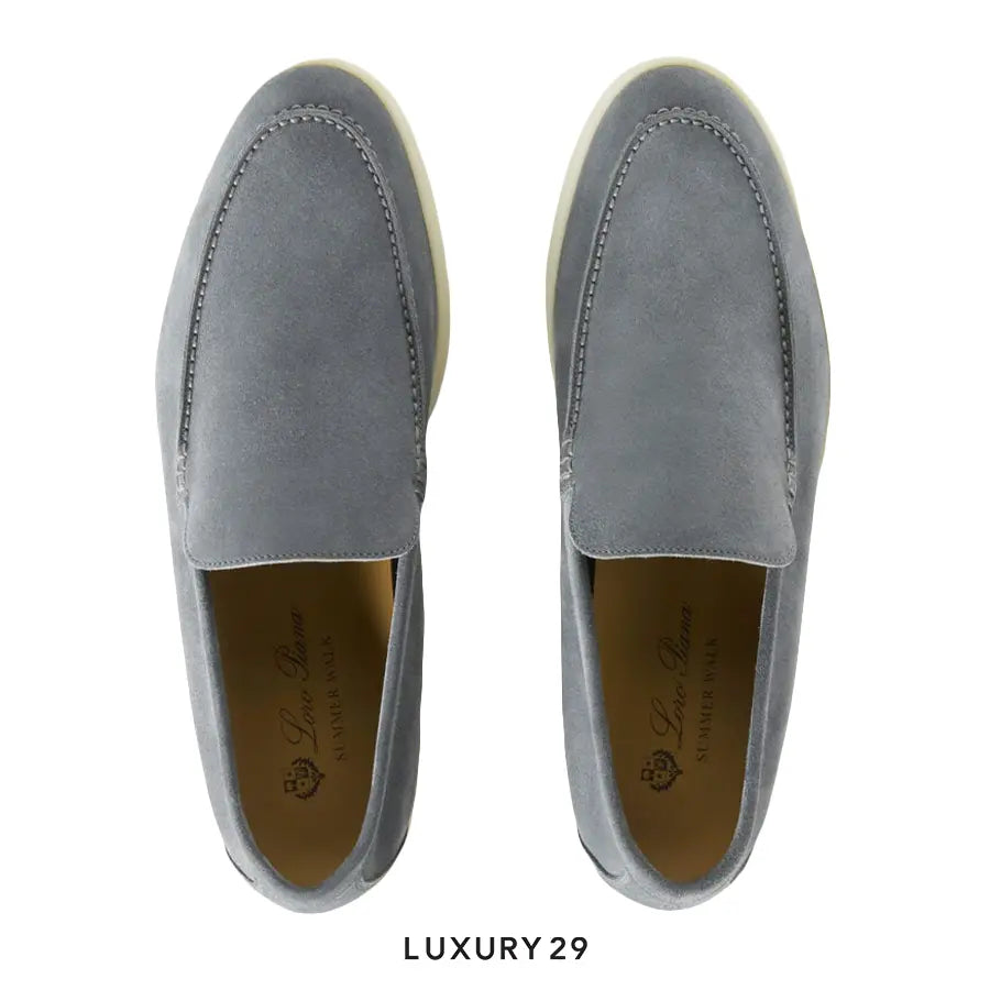 Loro Piana Summer Walk Loafers Suede Frozen Blue LORO PIANA