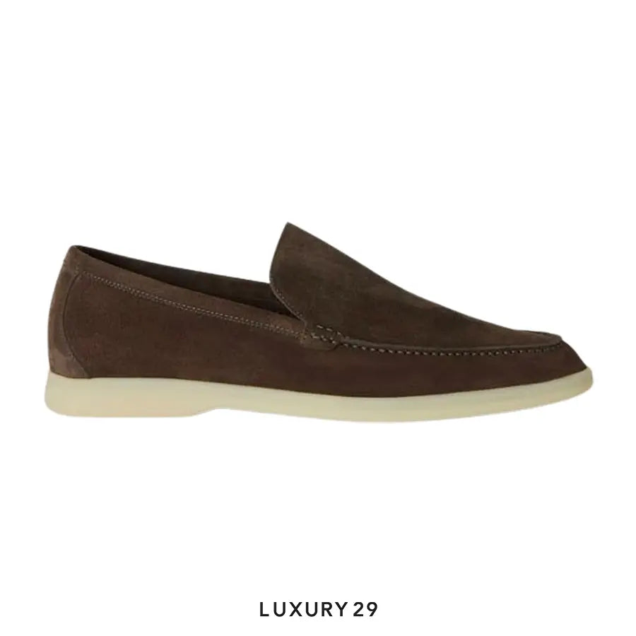 Loro Piana Summer Walk Loafers Suede Warm Grey