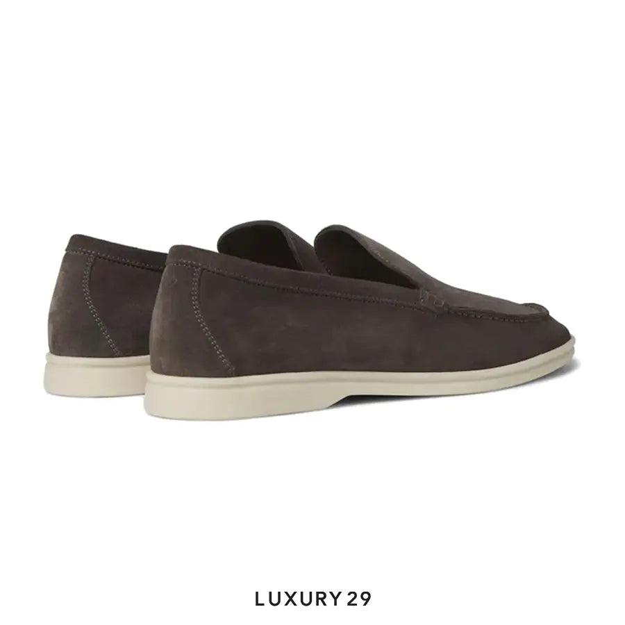 Loro Piana Summer Walk Loafers Suede Warm Grey LORO PIANA