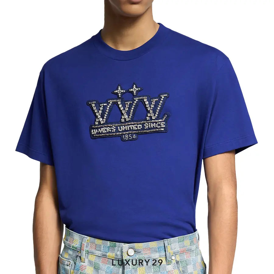 Louis Vuitton LV Embellished Cotton T-Shirt Clematis Blue LOUIS VUITTON Luxury29
