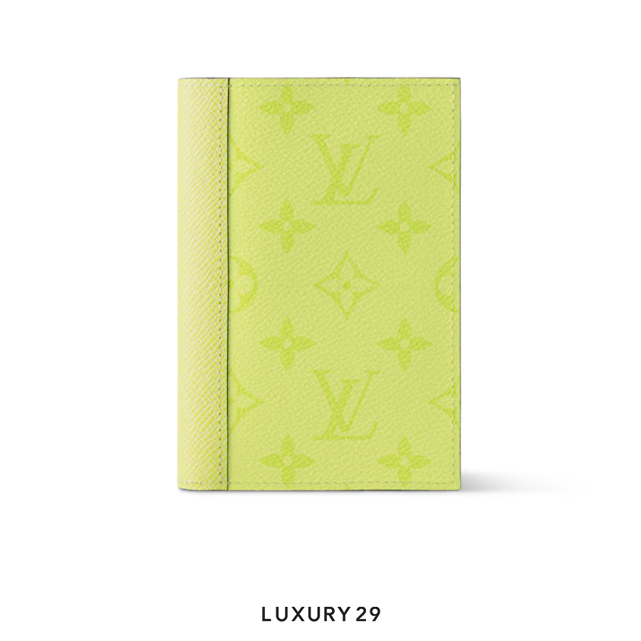 Louis Vuitton LV Passport Cover Monogram coated canvas and Taiga cowhide leather Lemon Yellow LOUIS VUITTON