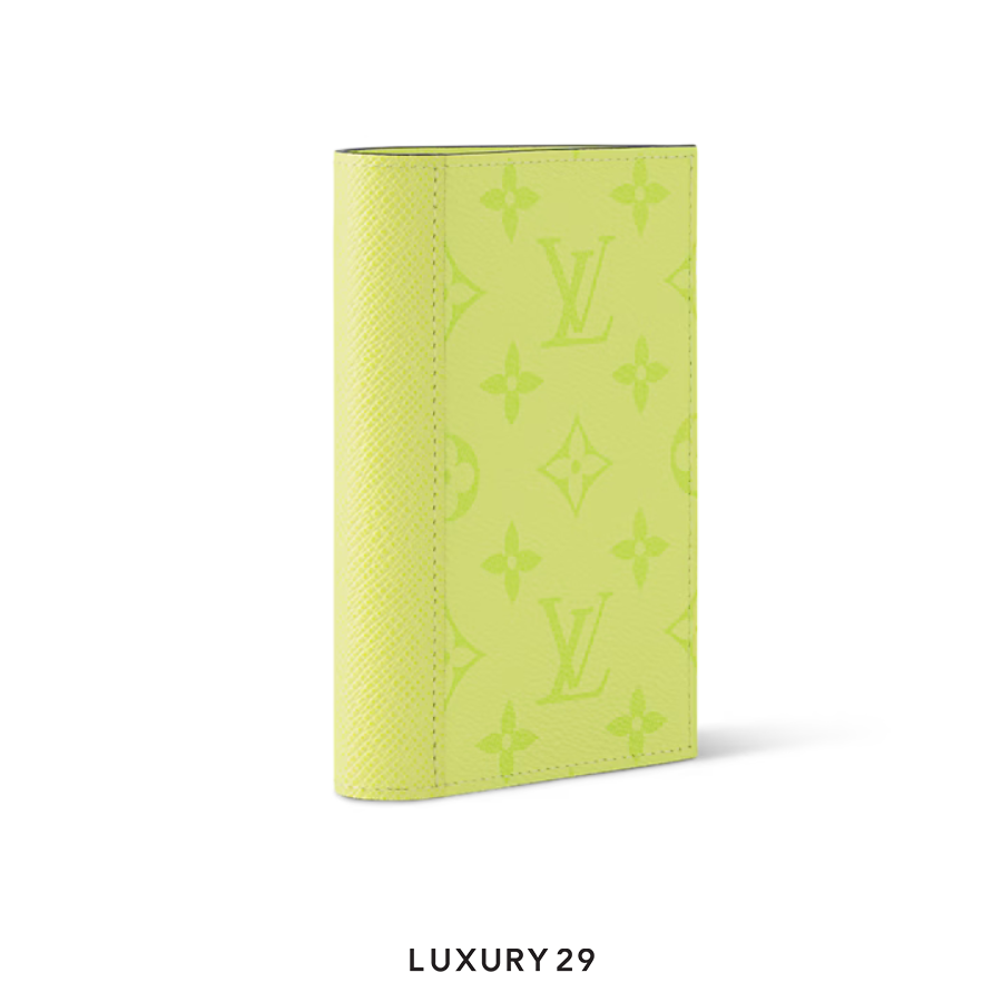 Louis Vuitton LV Passport Cover Monogram coated canvas and Taiga cowhide leather Lemon Yellow LOUIS VUITTON