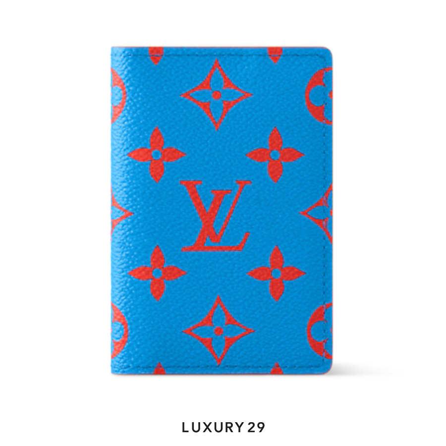 Louis Vuitton LV Pocket Organizer Monogram Glow coated canvas Blue/Red LOUIS VUITTON