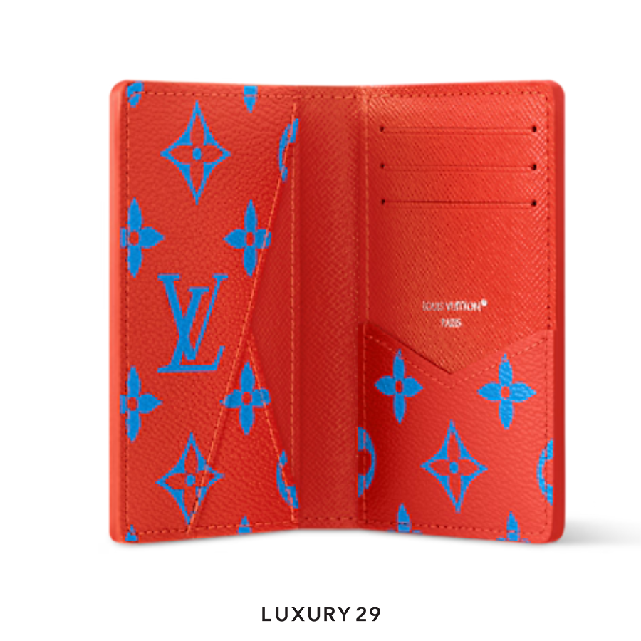 Louis Vuitton LV Pocket Organizer Monogram Glow coated canvas Blue/Red LOUIS VUITTON