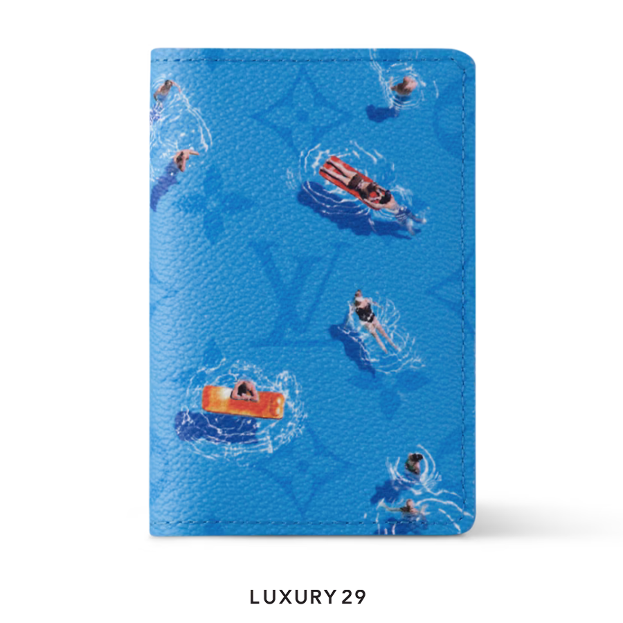 Louis Vuitton LV Pocket Organizer Wallet Pool Blue Colored Monogram Canvas LOUIS VUITTON Luxury29
