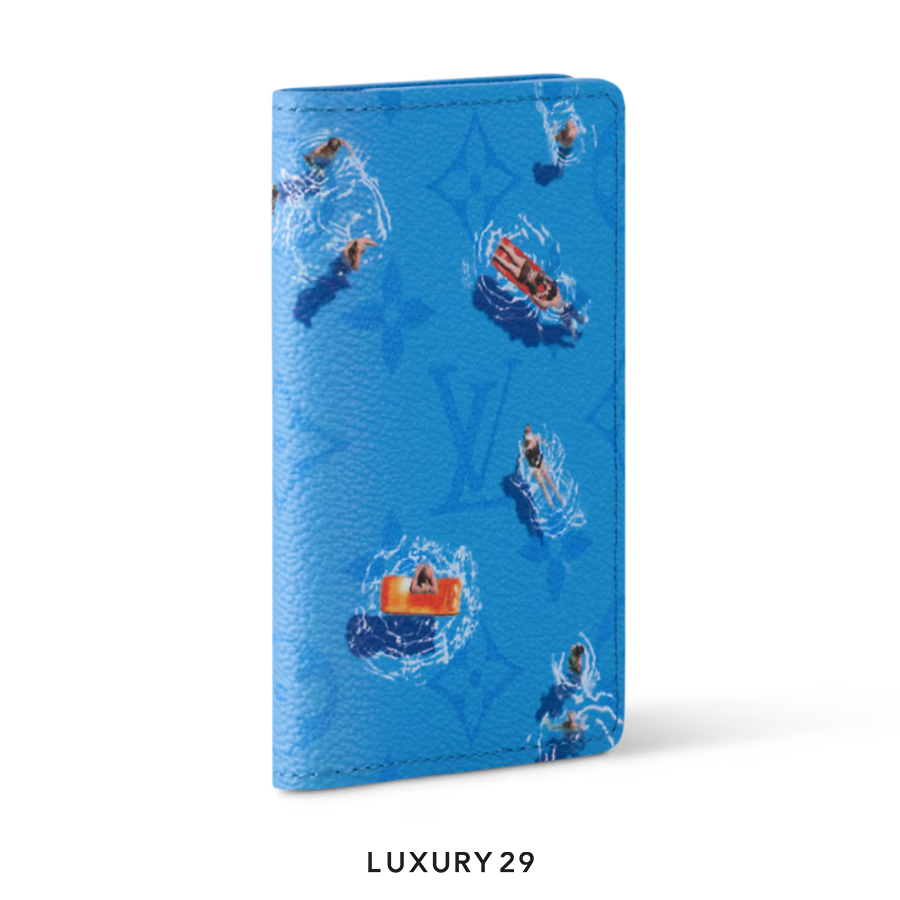 Louis Vuitton LV Pocket Organizer Wallet Pool Blue Colored Monogram Canvas LOUIS VUITTON Luxury29