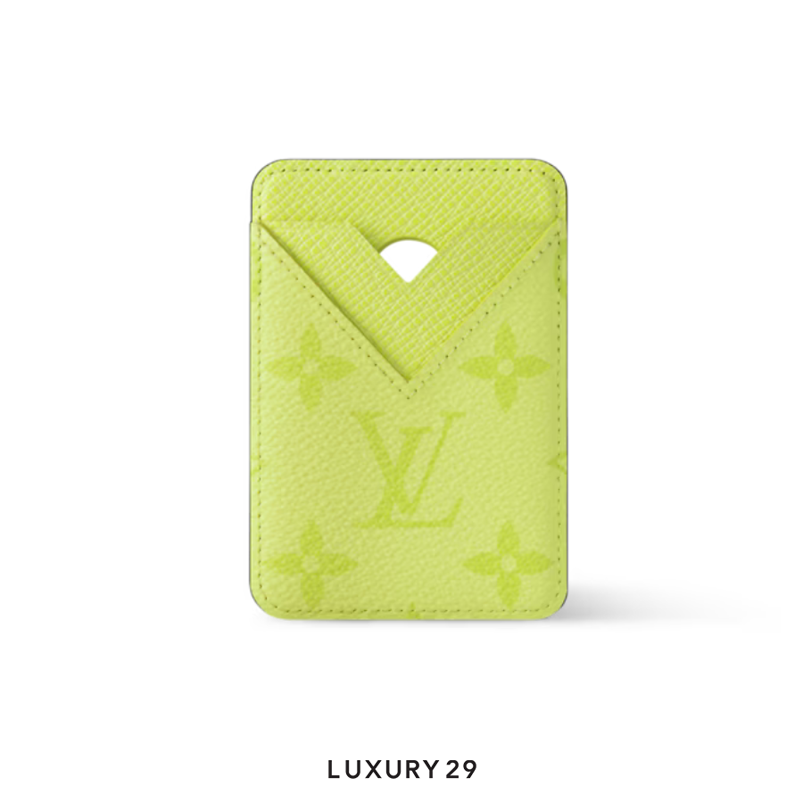 Louis Vuitton LV Porte-Cartes Magnet Monogram coated canvas and Taiga cowhide leather Lemon Yellow LOUIS VUITTON