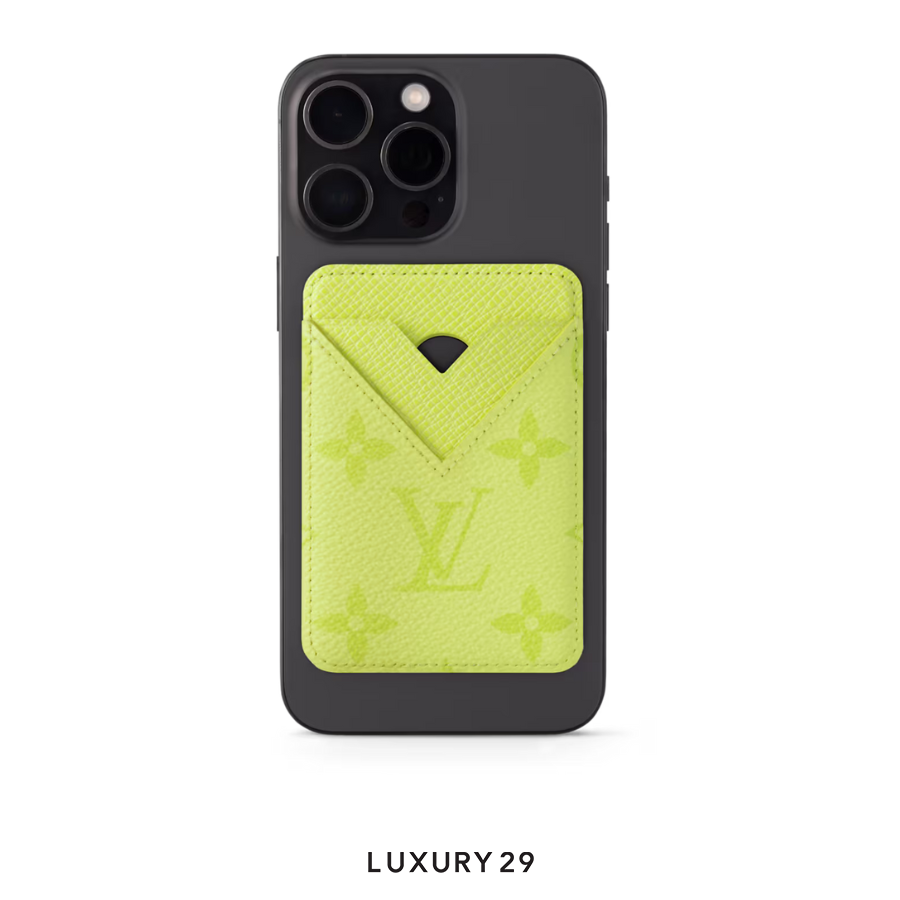 Louis Vuitton LV Porte-Cartes Magnet Monogram coated canvas and Taiga cowhide leather Lemon Yellow LOUIS VUITTON