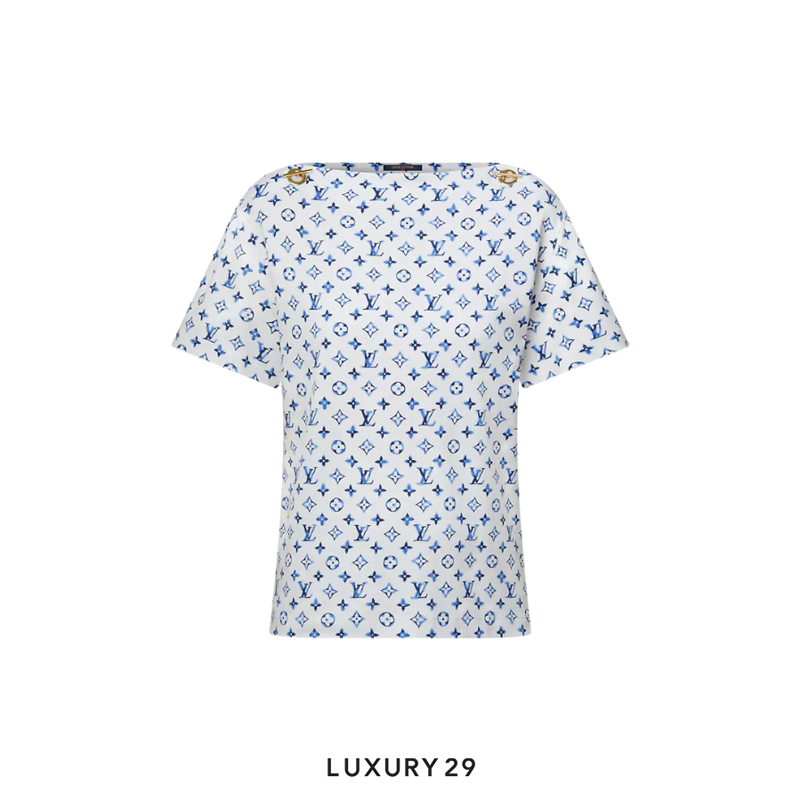 Louis Vuitton LV Aquarelle Monogram Eyelet T-Shirt  White