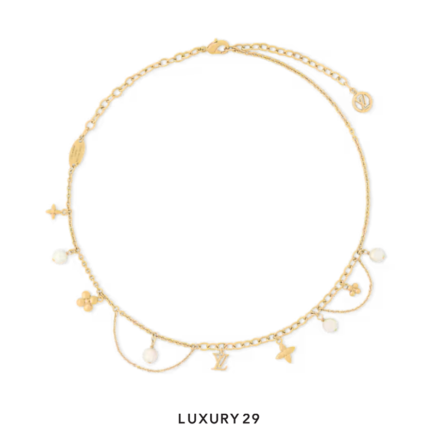 Louis Vuitton LV Blooming Pearls Necklace Gold LOUIS VUITTON