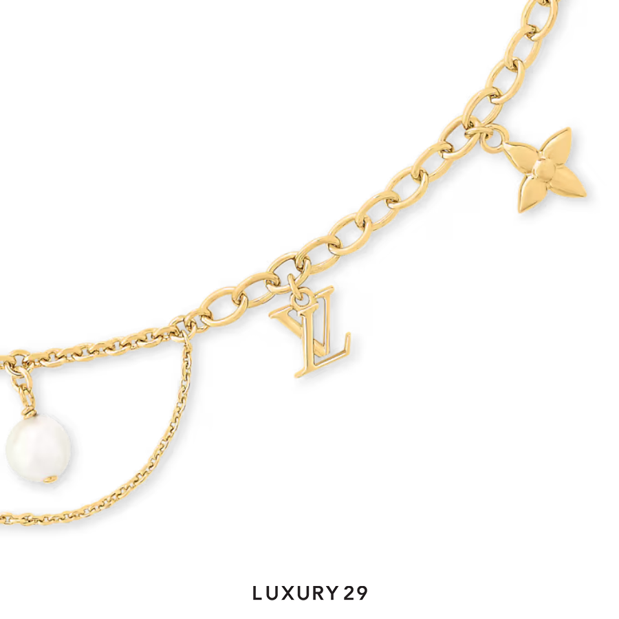 Louis Vuitton LV Blooming Pearls Necklace Gold LOUIS VUITTON