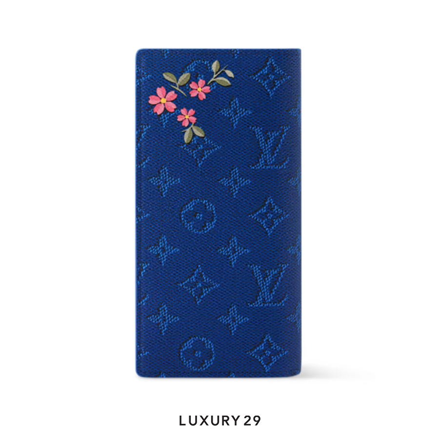 Louis Vuitton LV Brazza wallet Monogram Canvas Blue LOUIS VUITTON