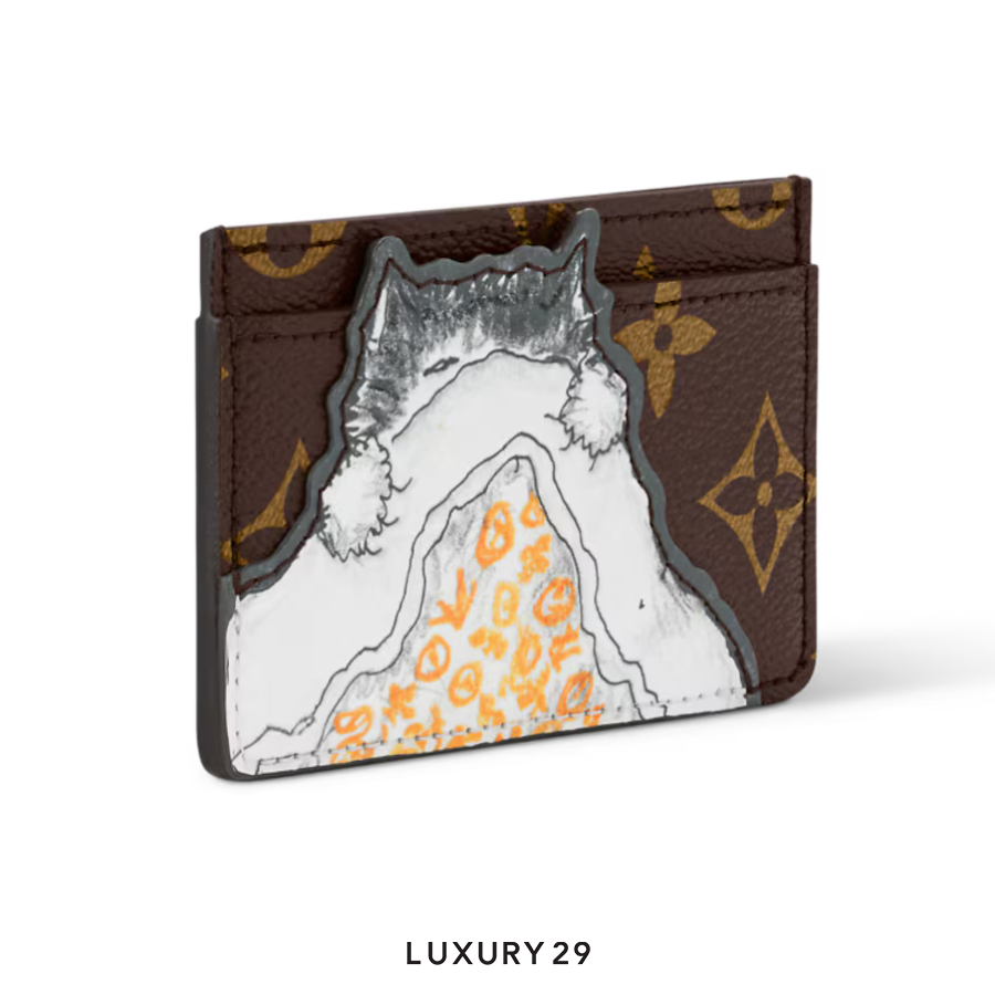Louis Vuitton LV Cat Nap Card Holder Decorated with cowhide leather LOUIS VUITTON