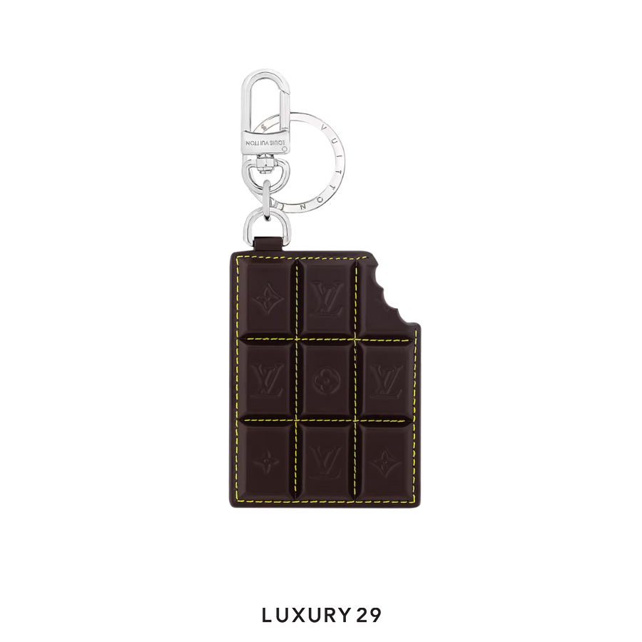 Louis Vuitton LV Chocolate Bar Key Holder and Bag Charm Black