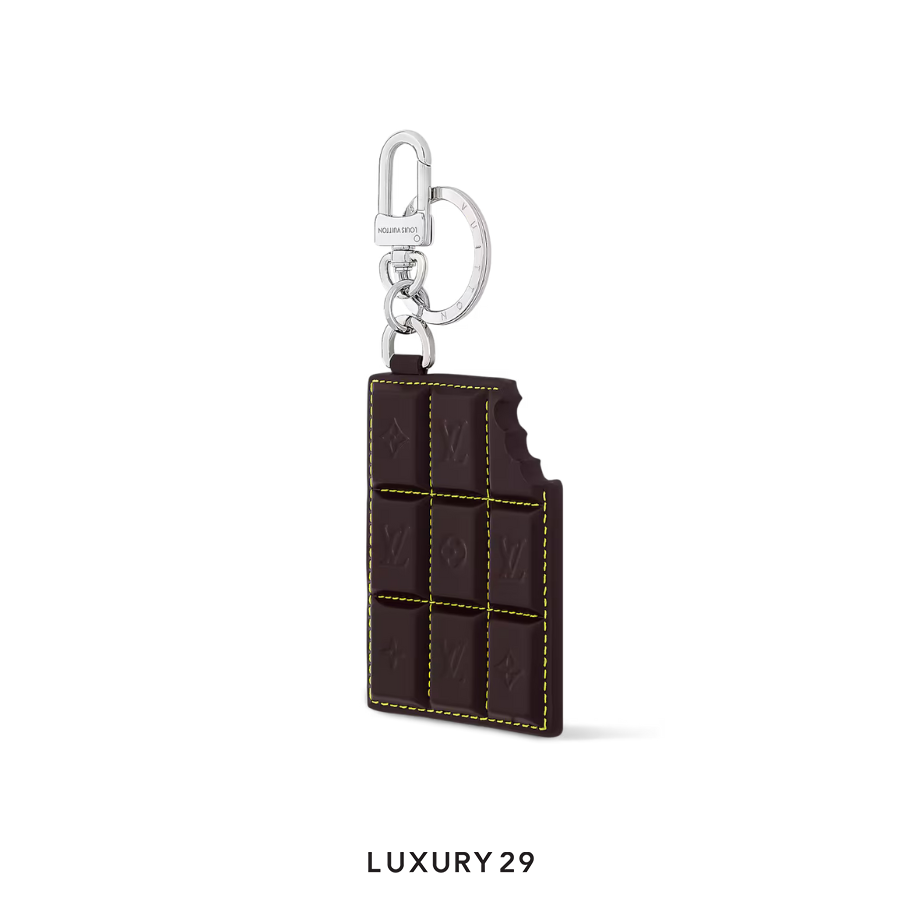 Louis Vuitton LV Chocolate Bar Key Holder and Bag Charm Black LOUIS VUITTON