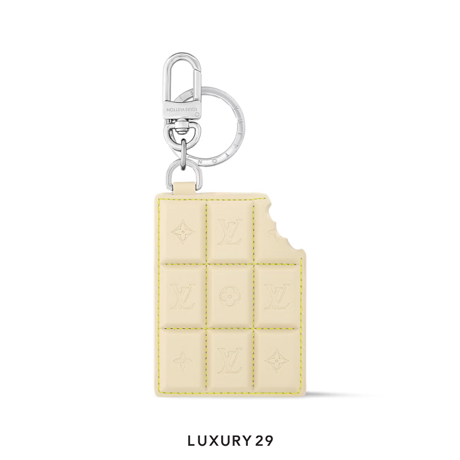 Louis Vuitton LV Chocolate Bar Key Holder and Bag Charm White