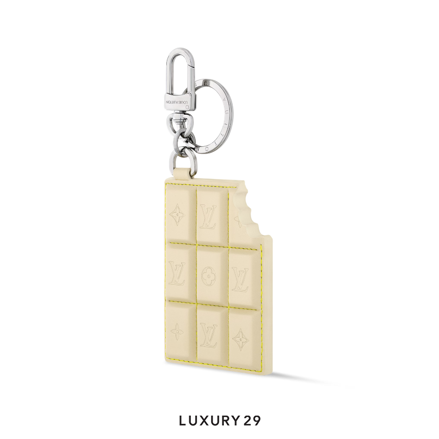 Louis Vuitton LV Chocolate Bar Key Holder and Bag Charm White LOUIS VUITTON