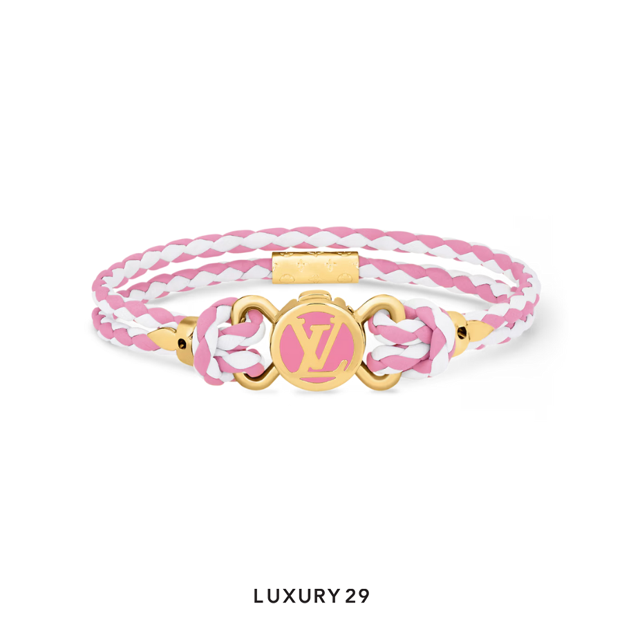 Louis Vuitton LV Clic It Bracelet Pink/White leather