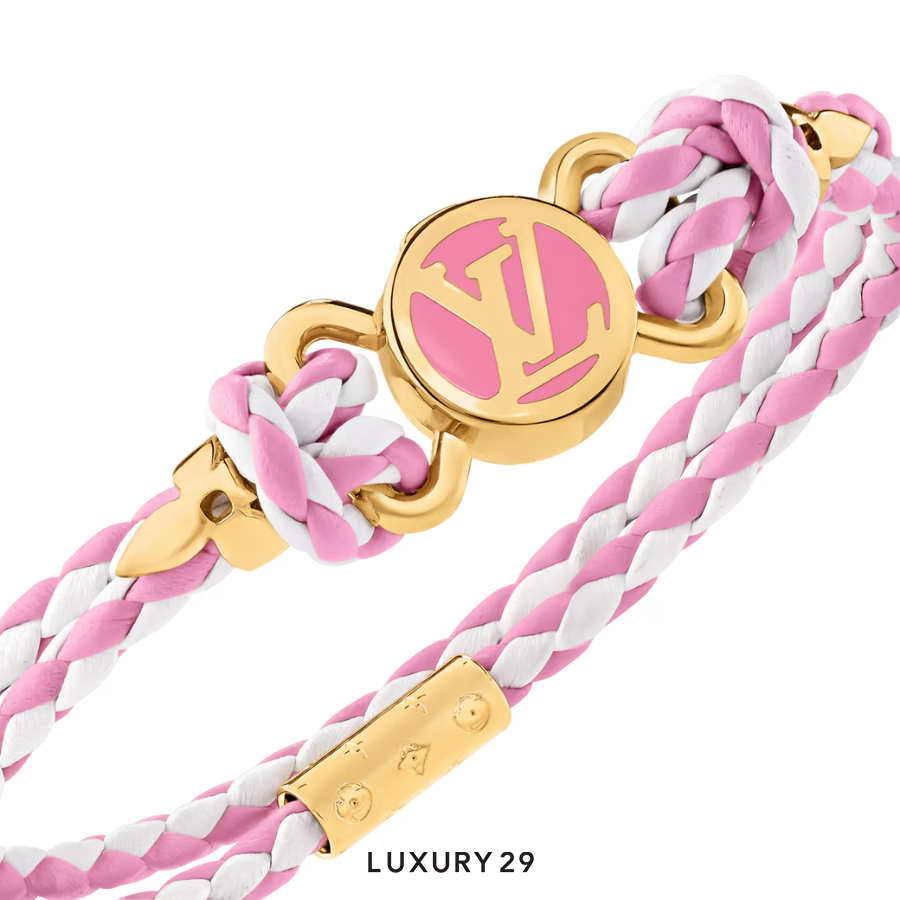 Louis Vuitton LV Clic It Bracelet Pink/White leather LOUIS VUITTON