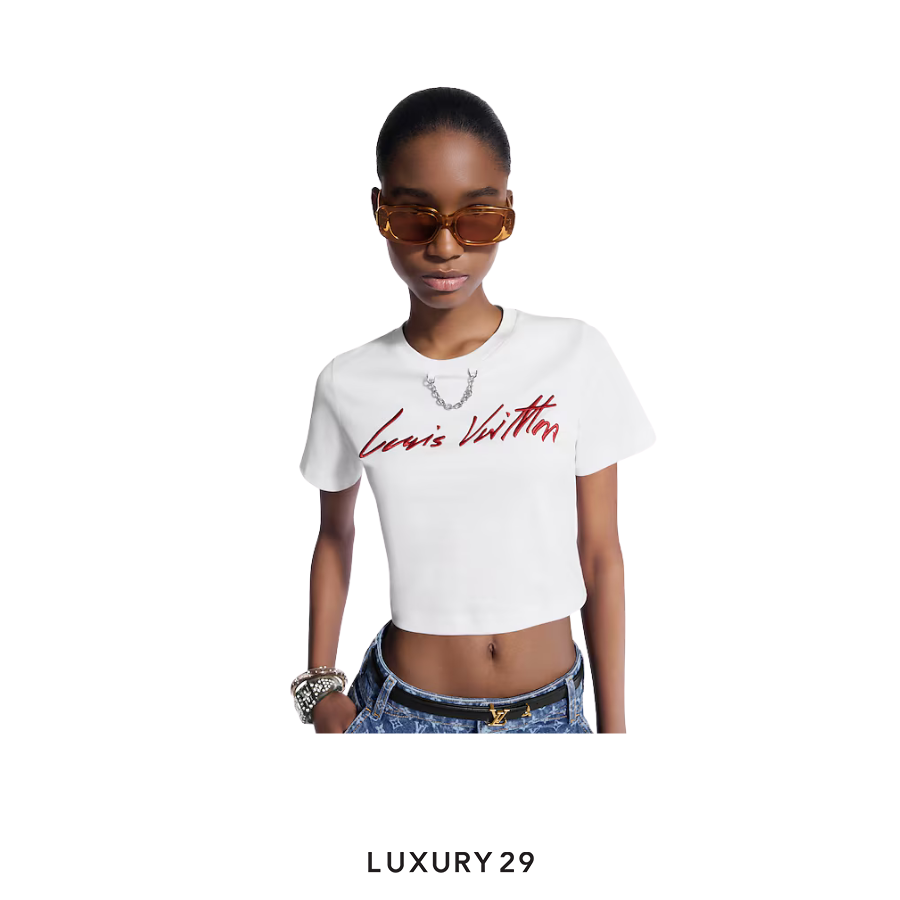 Louis Vuitton LV Cursive Signature Crop Top White LOUIS VUITTON