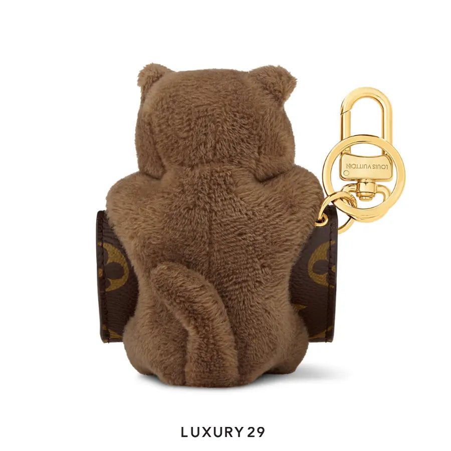 Louis Vuitton LV Cute Cat Pouch Earphone Case Brown