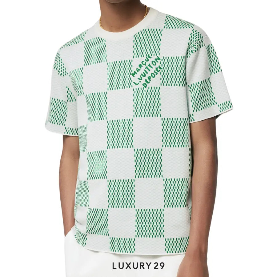 Louis Vuitton LV Damier Knitted Short-Sleeved Crewneck LOUIS VUITTON