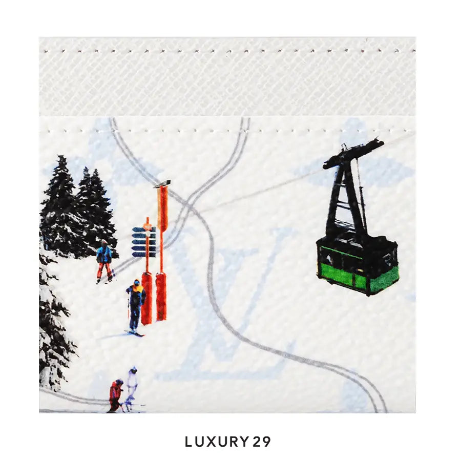 Louis Vuitton LV Double Card Holder Colored Monogram Canvas Ski White