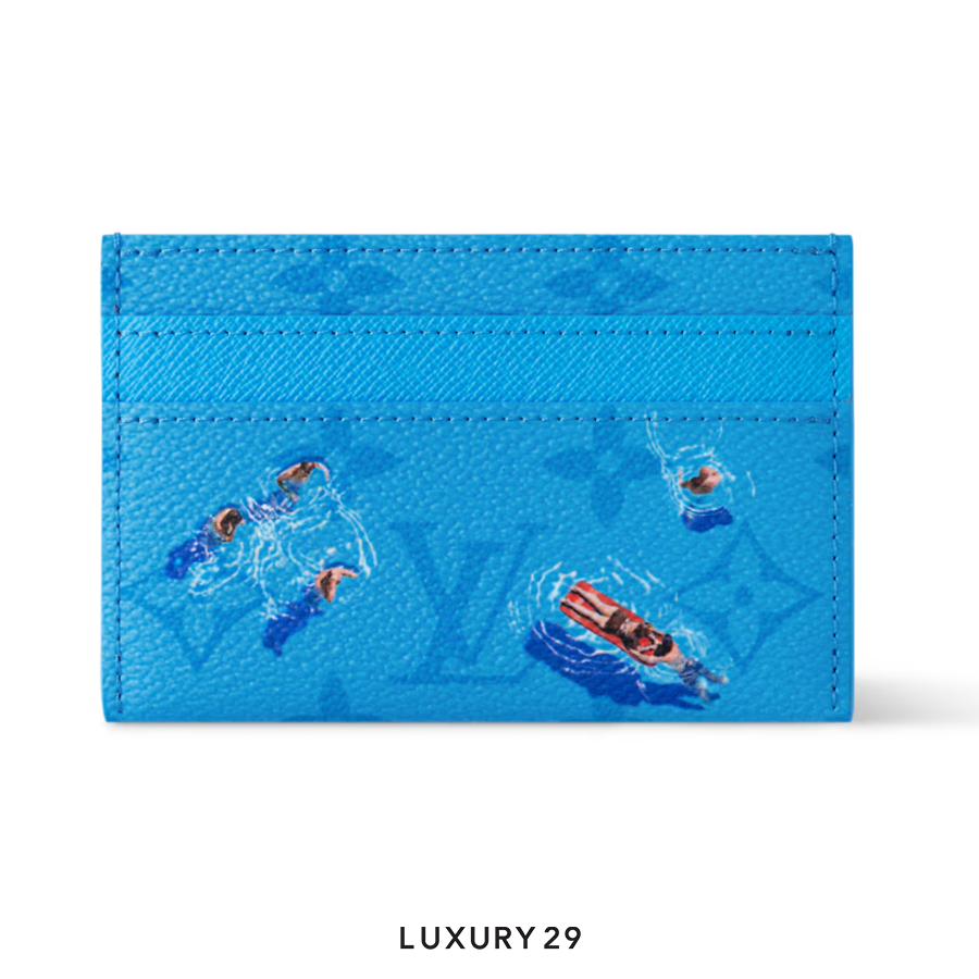 Louis Vuitton LV Double Card Holder Exclusive Online Pre-launch Lagoon Blue LOUIS VUITTON