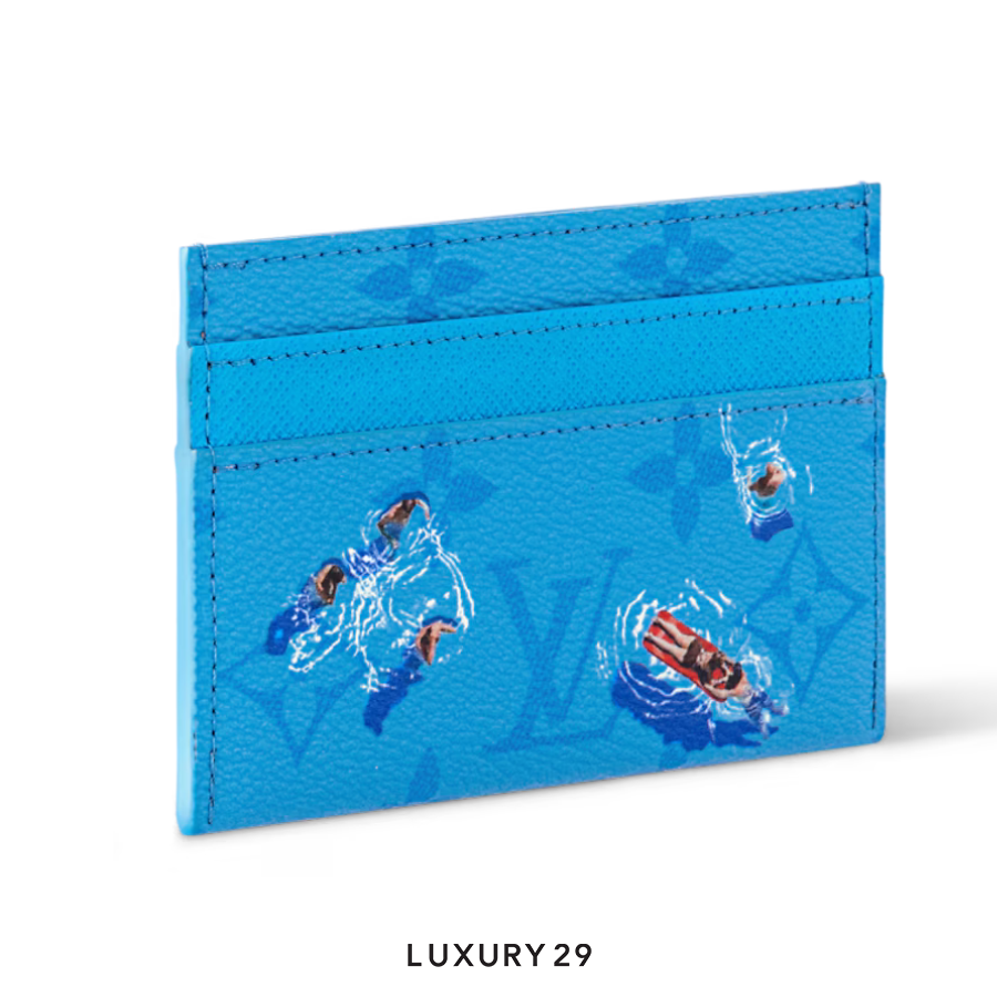 Louis Vuitton LV Double Card Holder Exclusive Online Pre-launch Lagoon Blue LOUIS VUITTON