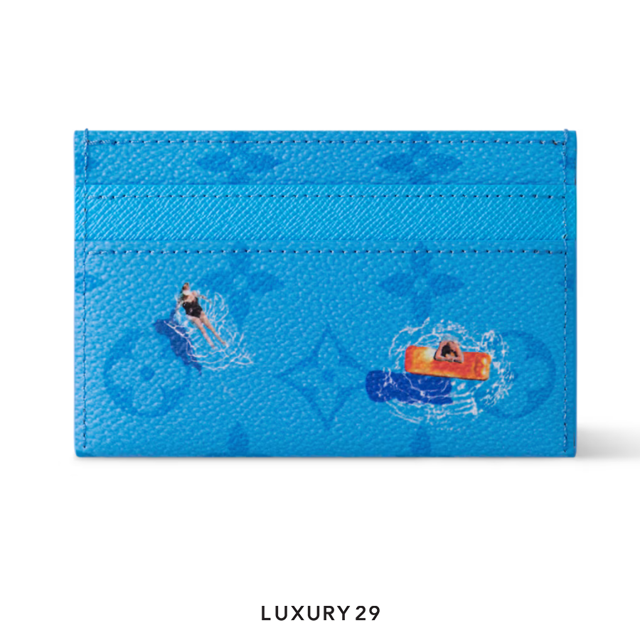 Louis Vuitton LV Double Card Holder Exclusive Online Pre-launch Lagoon Blue LOUIS VUITTON