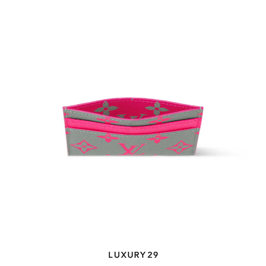 Louis Vuitton LV Double Card Holder Monogram Glow coated canvas Gray/Pink LOUIS VUITTON