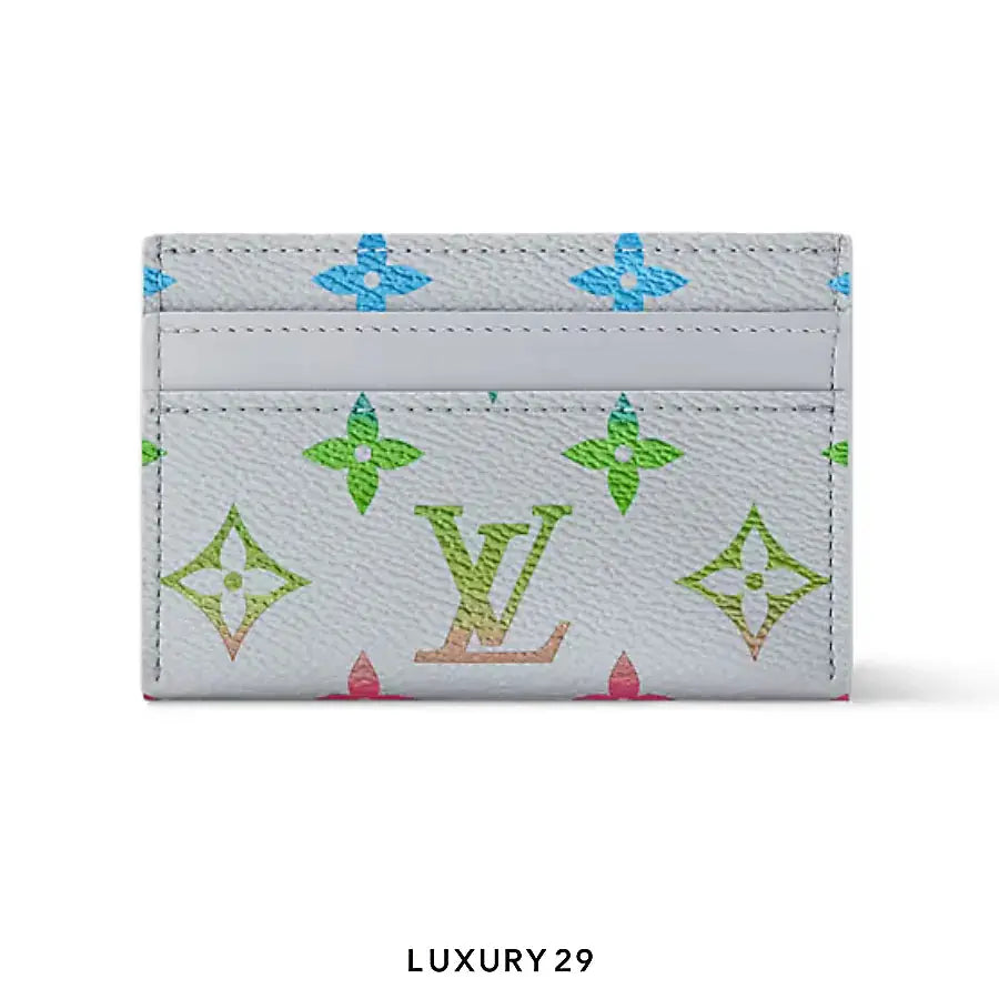 Louis Vuitton LV Double Card Holder Monogram iridescent canvas Gray gradient