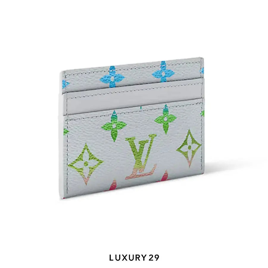 Louis Vuitton LV Double Card Holder Monogram iridescent canvas Gray gradient