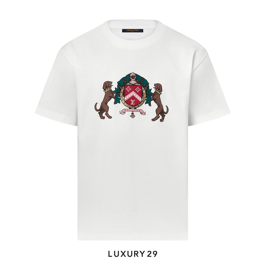 Louis Vuitton LV Embellished Cotton T-Shirt Milk White