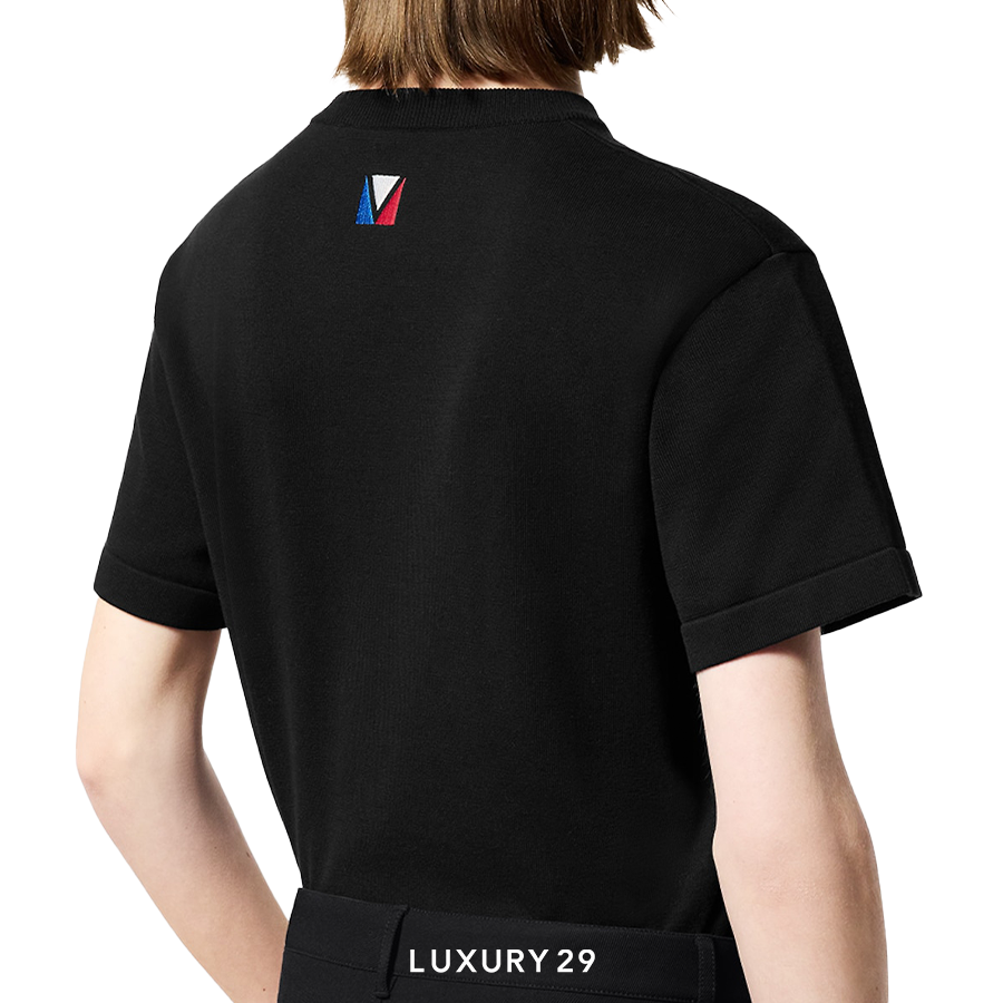 Louis Vuitton LV Embellished Short-Sleeved Cotton Crewneck Black LOUIS VUITTON
