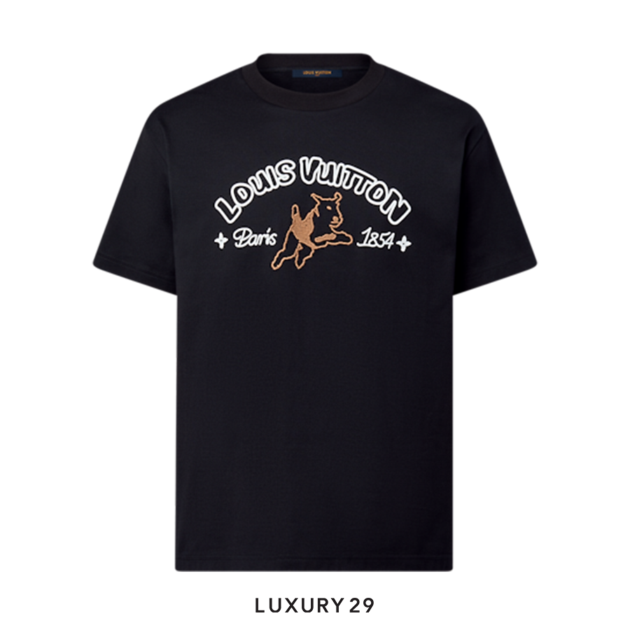 Louis Vuitton LV Embroidered Cotton T-Shirt0311003500-1AFQ67-01-0033Apparel & Accessories > Clothing > Clothing Tops > T-Shirts