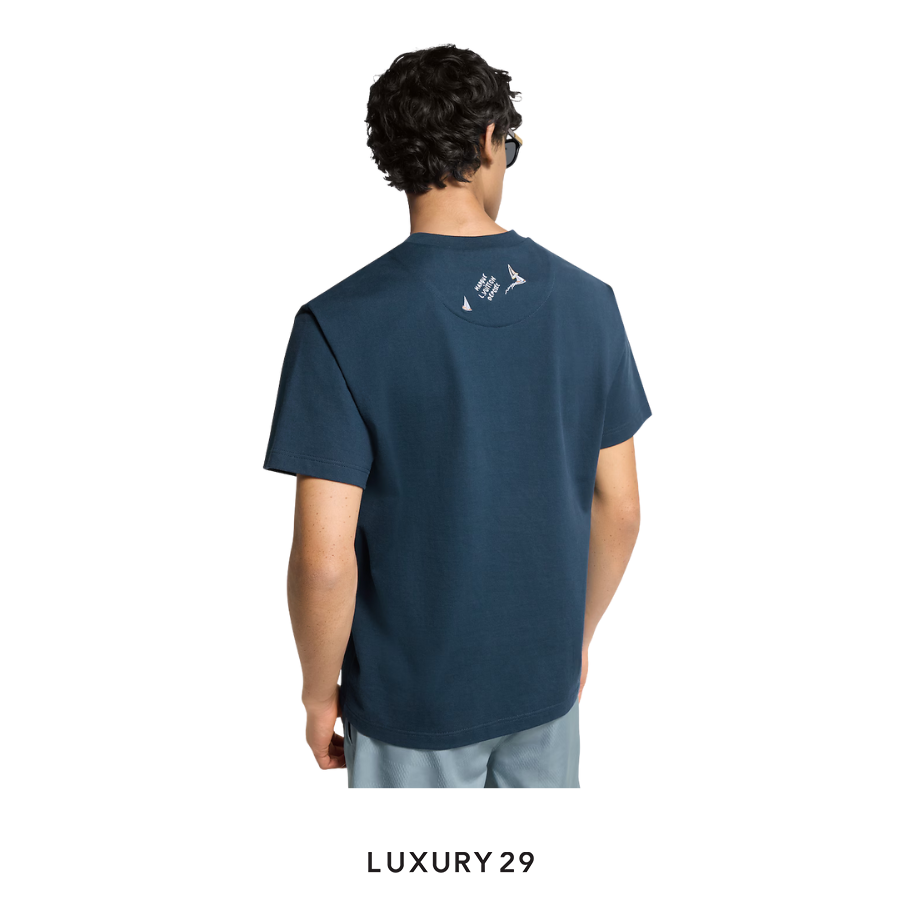 Louis Vuitton LV Embroidered Cotton T-Shirt Navy LOUIS VUITTON