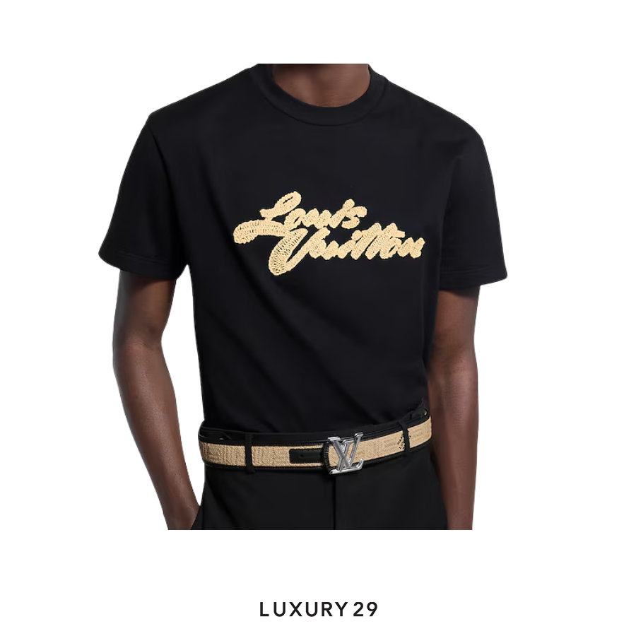 Louis Vuitton LV Embroidered Signature T-Shirt Black LOUIS VUITTON