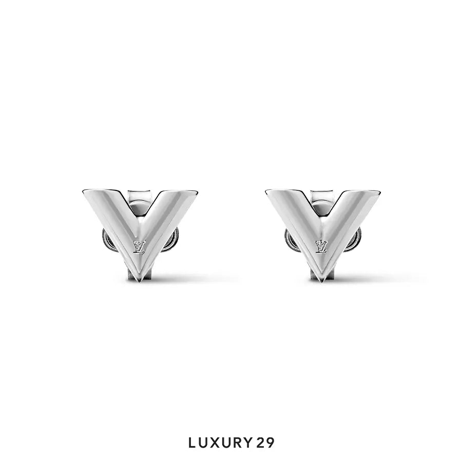 Louis Vuitton LV Essential V Stud Earrings Silver