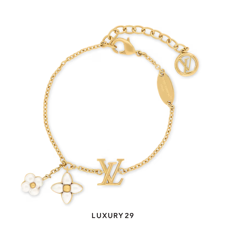 Louis Vuitton LV Floragram Bracelet Charm with iconic pendants Gold LOUIS VUITTON