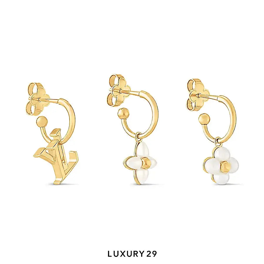 Louis Vuitton LV Floragram Earrings Monogram Flower Gold